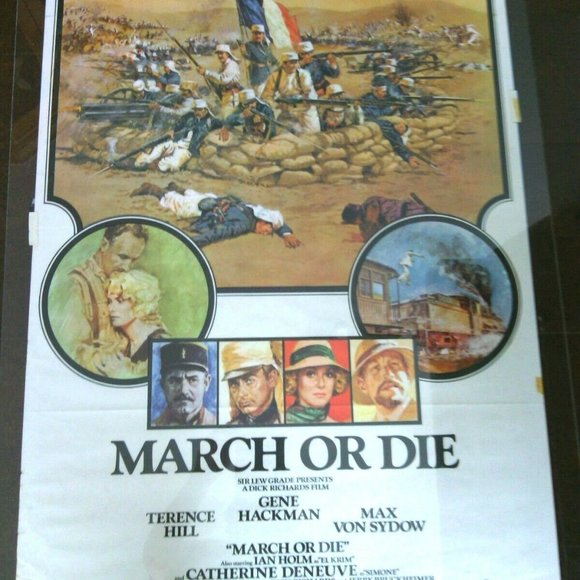 March or Die Vintage Original Movie Posters Authentic Originals Genuine Theater - Picture 1 of 16